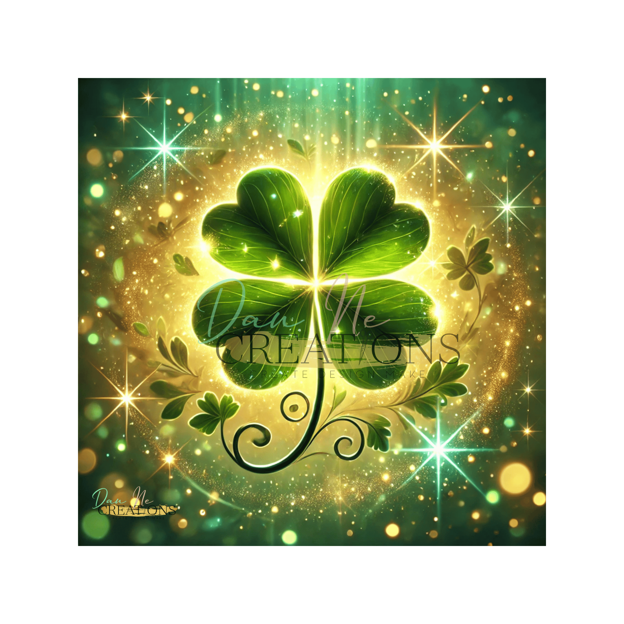 Four Leaf Clover with Sparkles