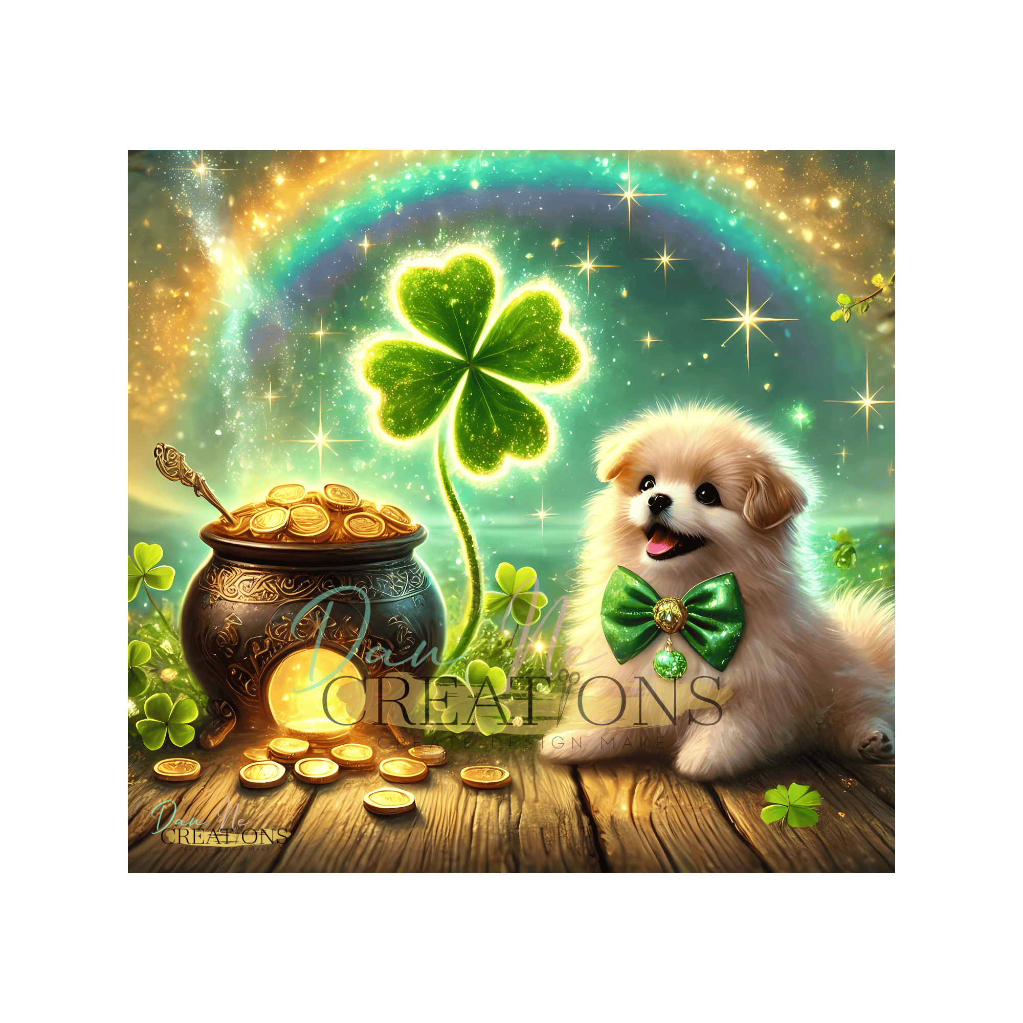 Adorable Pup with Four Leaf Clover - Payhip