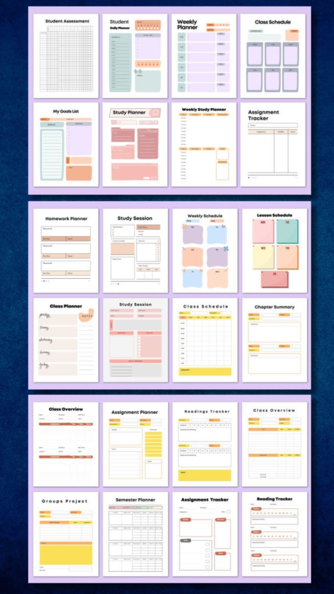 Free Student Planner Canva Interior
