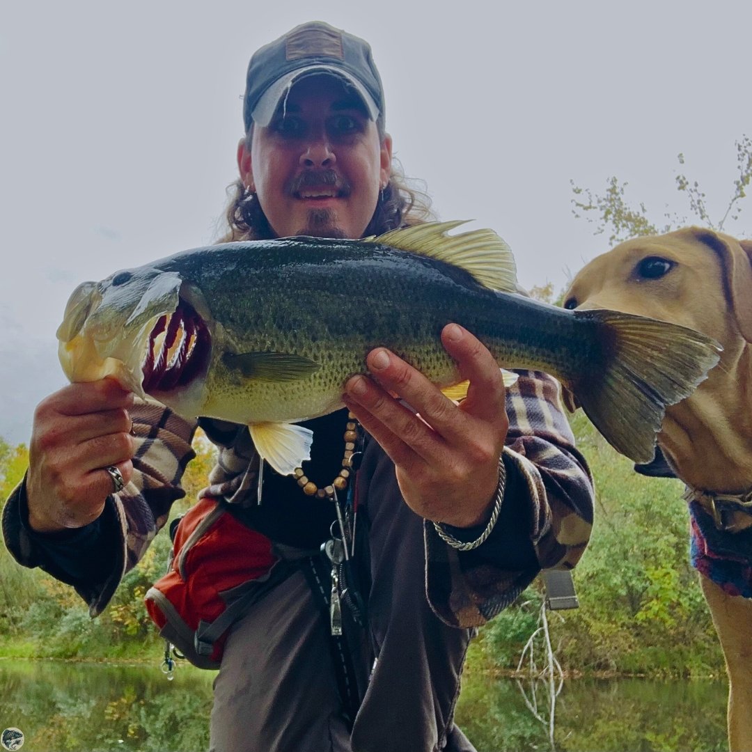The Fly Guy, Matt Campbell, with a Fall Ohio largemouth bass caught on his Bass Zonker streamer fly.
