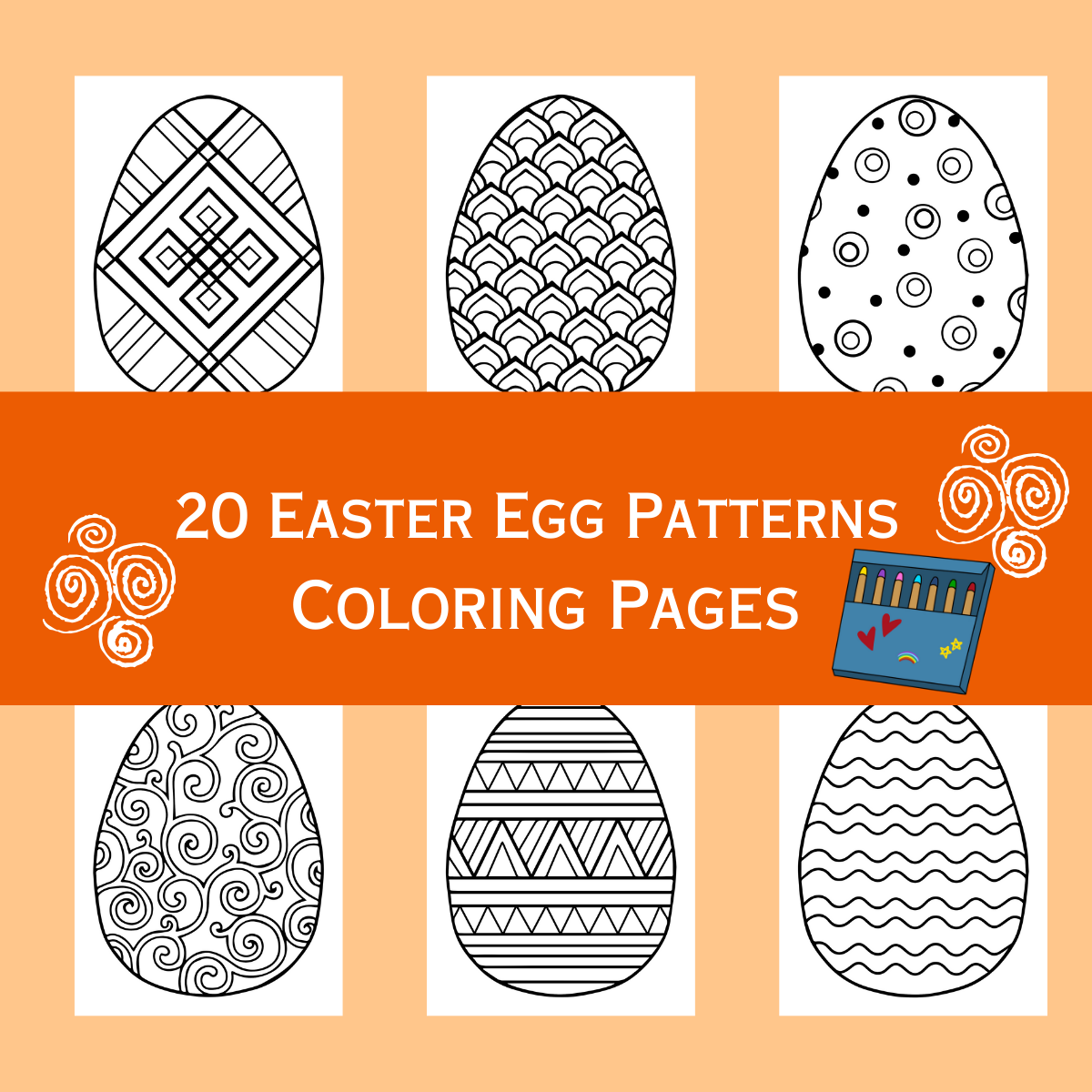 Easter Egg Patterns Coloring Page