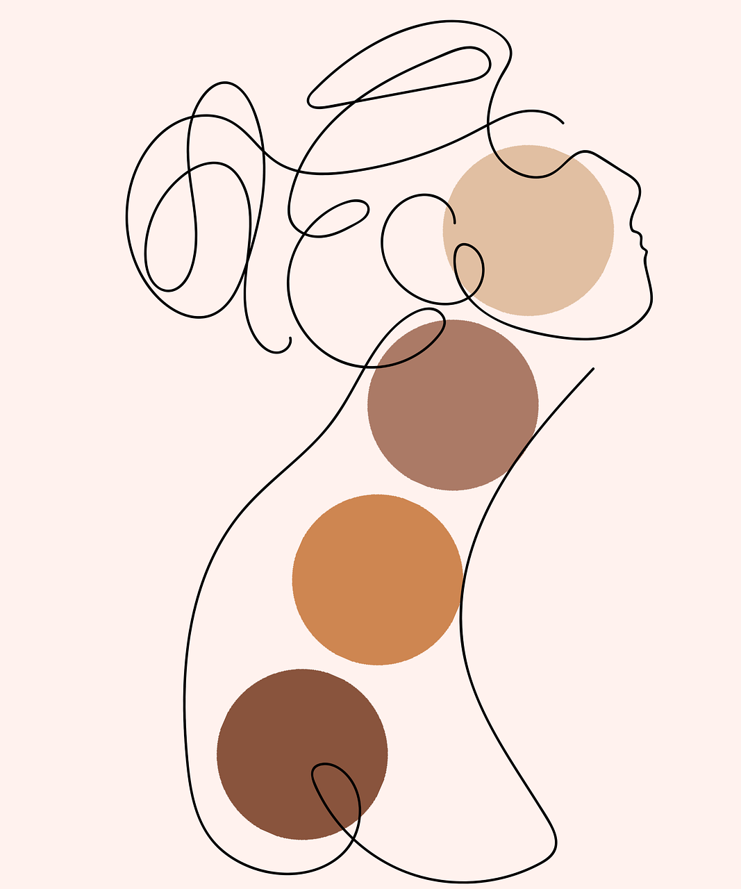 Silueta, mujer y cabeza