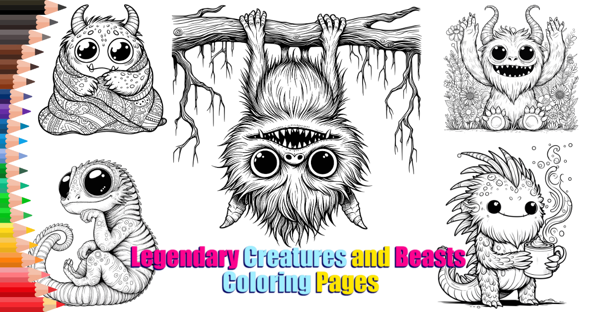 Legendary Creatures and Beasts Coloring Pages for Kids