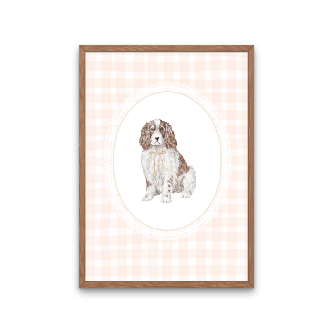 Vintage art, Cottage core decor, classic home decor, timeless wall art, English countryside aesthetic, Dog portrait wall art, Vintage spaniel print, shabby chic dog print, Antique-Inspired pet art