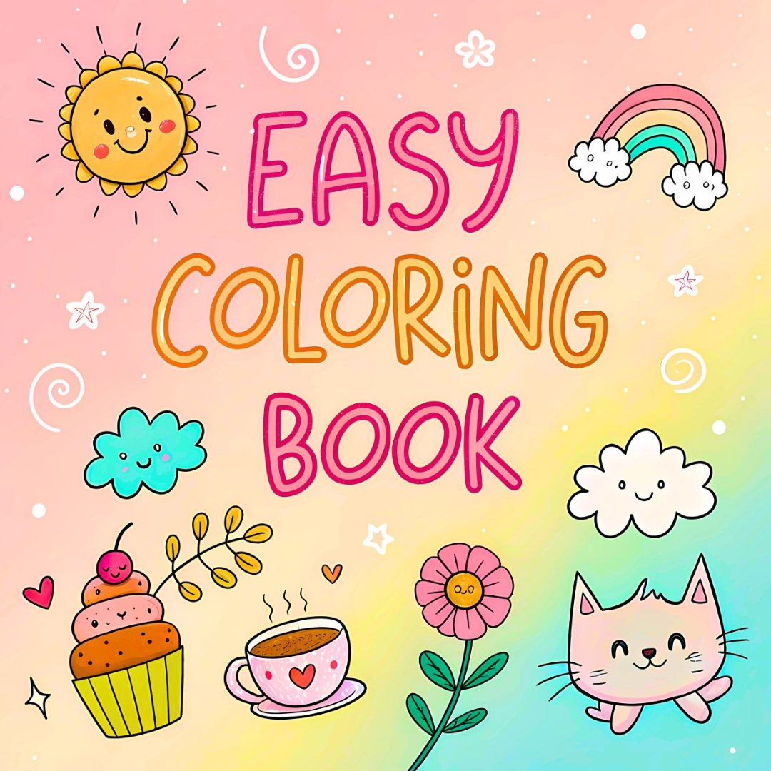 Easy Bold Animal Coloring Book for Kids | Cute & Comfy Coloring Pages | Simple Bold Digital Download | Printable Coloring Gift-coco wyo