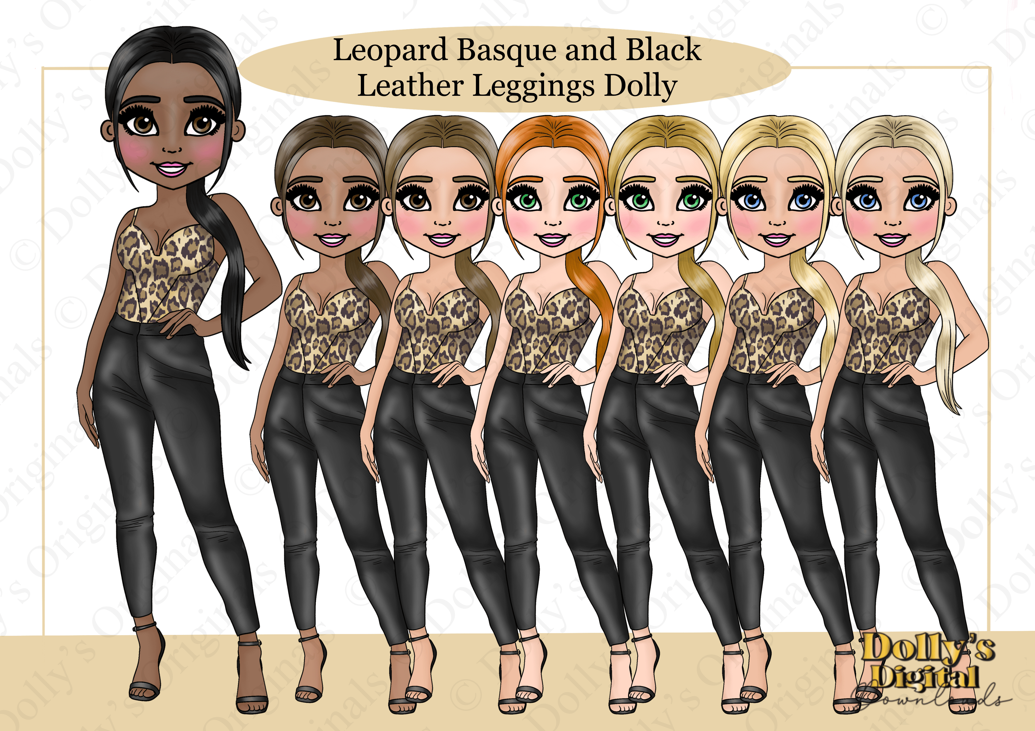 Leopard Basque and Black Leather Leggings Doll - Payhip