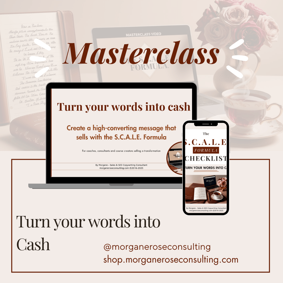 Masterclass for coaches, consultants and course creators - Turn Your Words Into Cash with the S.C.A.L.E. Formula