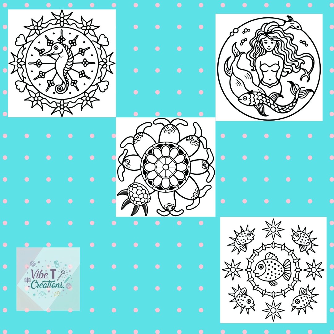 ocean-themed Mandala Coloring Pages for Adults and Kids, Bold and Easy Designs for Relaxation with Sea Life (Bold & Easy Coloring)