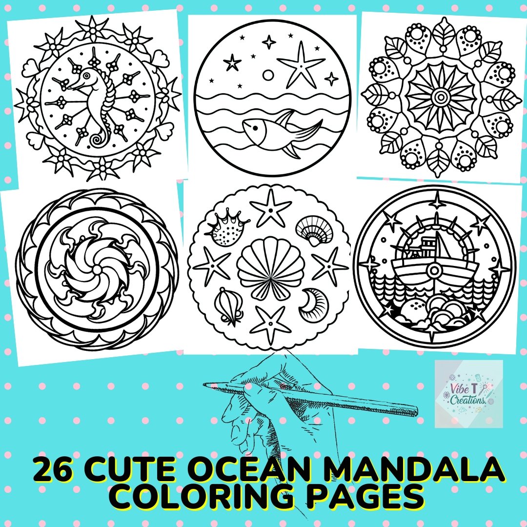 ocean-themed Mandala Coloring Pages for Adults and Kids, Bold and Easy Designs for Relaxation with Sea Life (Bold & Easy Coloring)