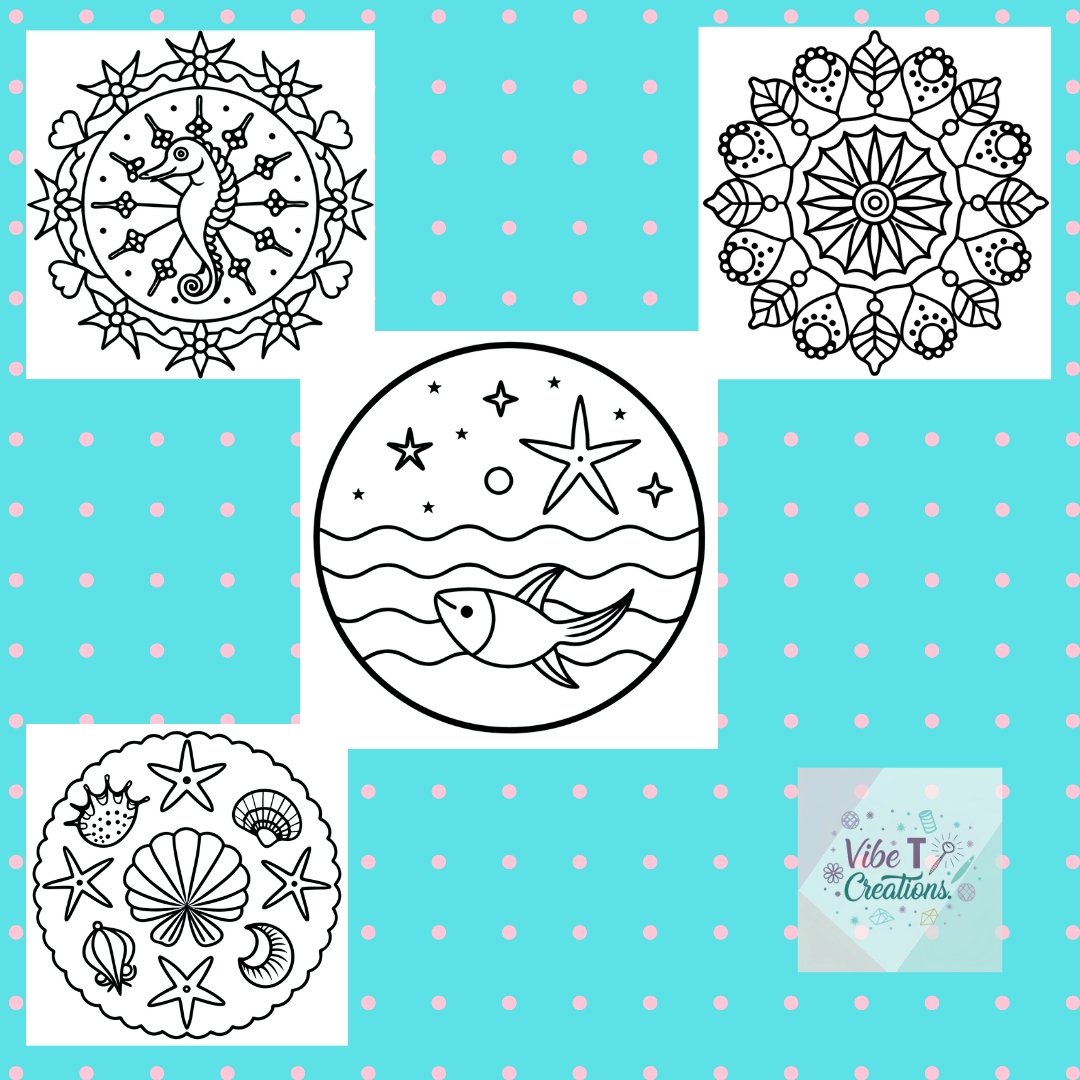 ocean-themed Mandala Coloring Pages for Adults and Kids, Bold and Easy Designs for Relaxation with Sea Life (Bold & Easy Coloring)