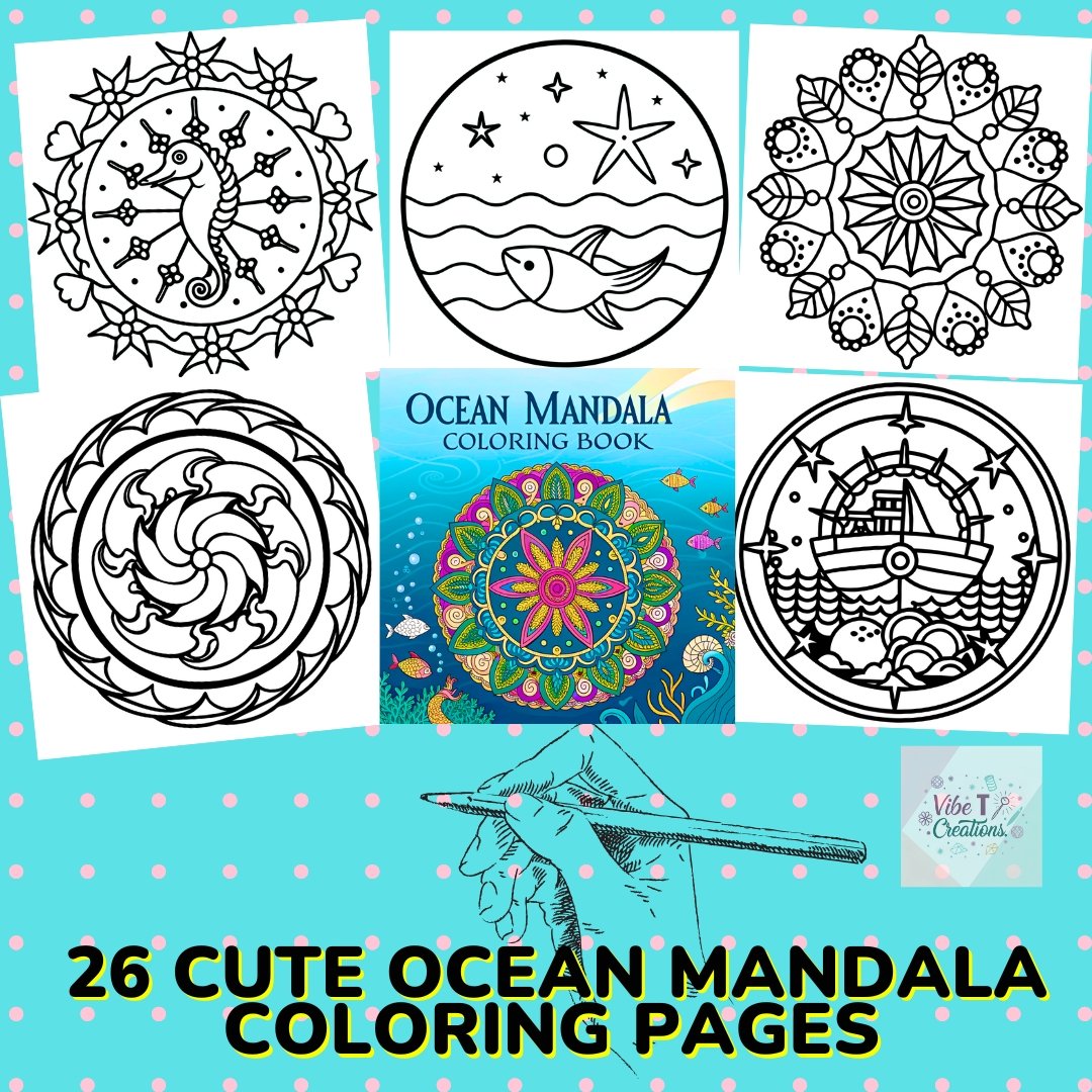 ocean-themed Mandala Coloring Pages for Adults and Kids, Bold and Easy Designs for Relaxation with Sea Life (Bold & Easy Coloring)