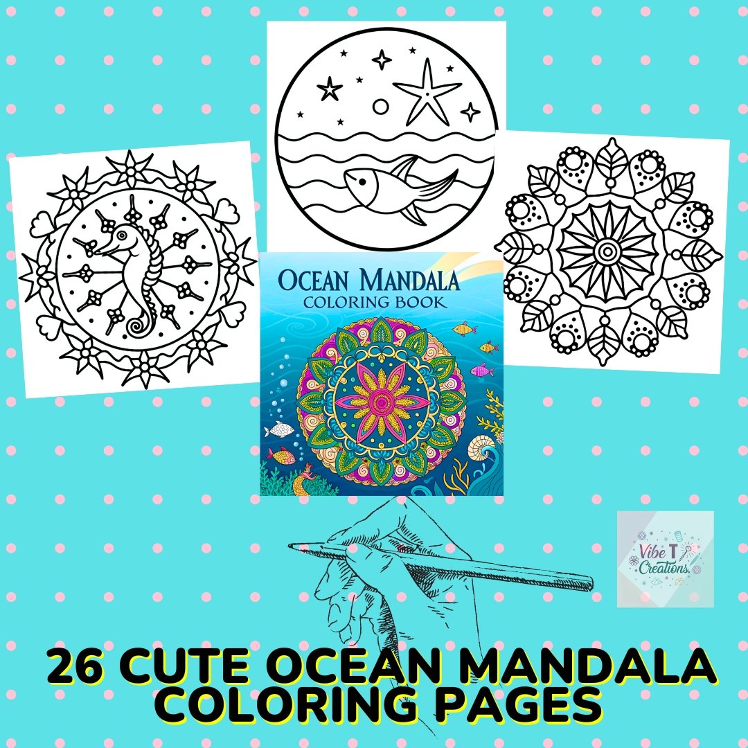 ocean-themed Mandala Coloring Pages for Adults and Kids, Bold and Easy Designs for Relaxation with Sea Life (Bold & Easy Coloring)