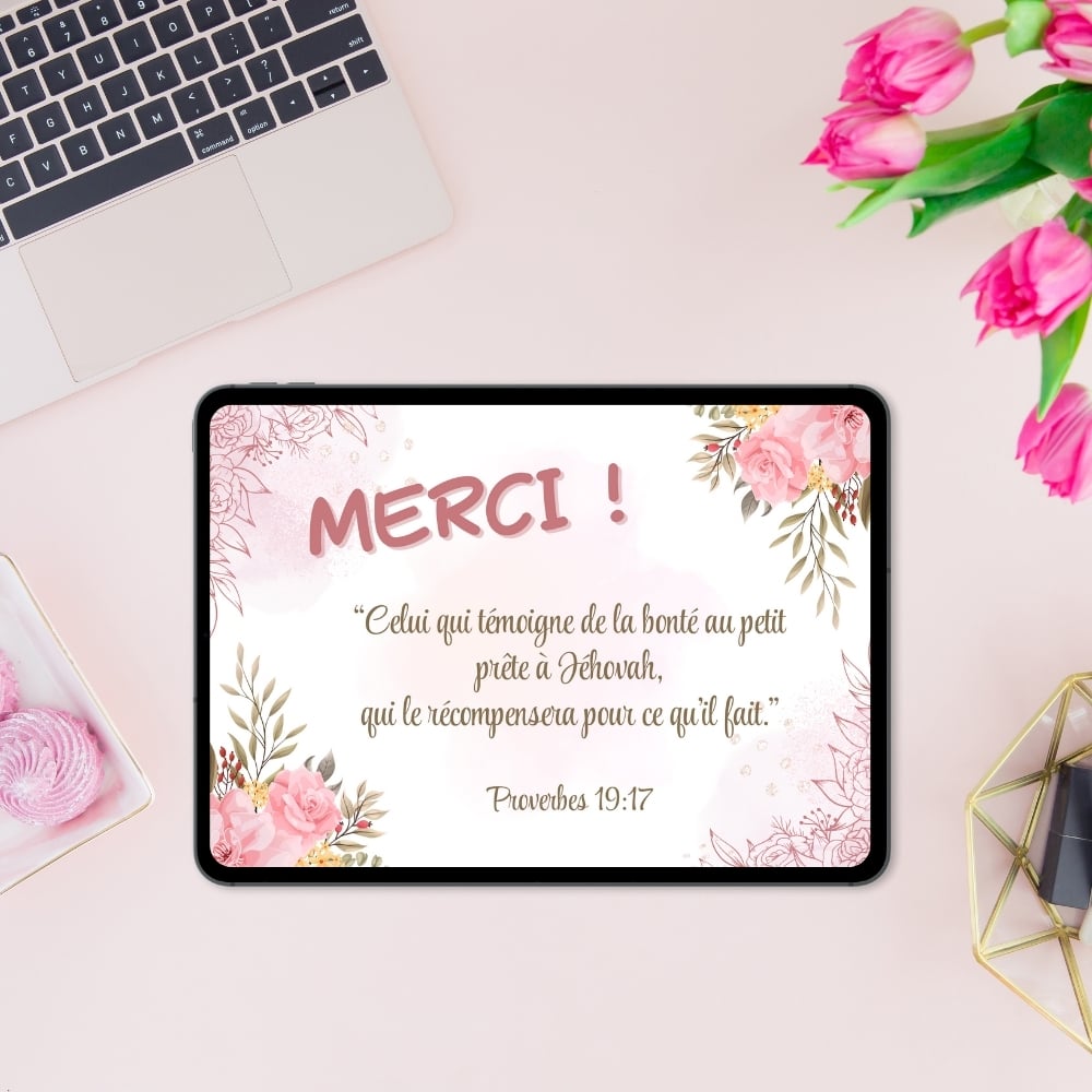 Cartes de remerciement JW Proverbes 19:17