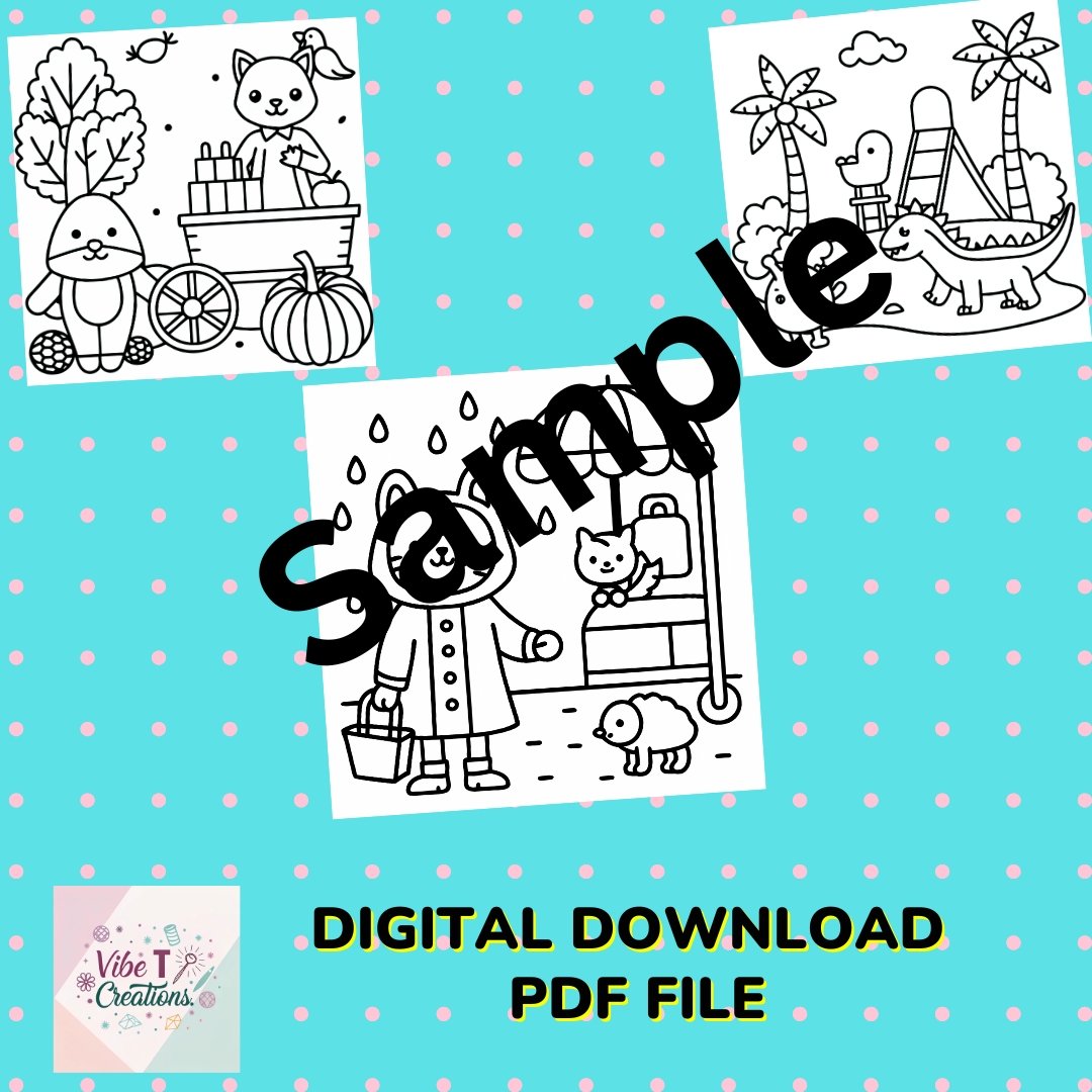 Cozy Times: Cute Animal Characters in Cozy Hygge Moments Coloring Book For All Ages| 40 Digital Coloring Pages (Printable, PDF Download)