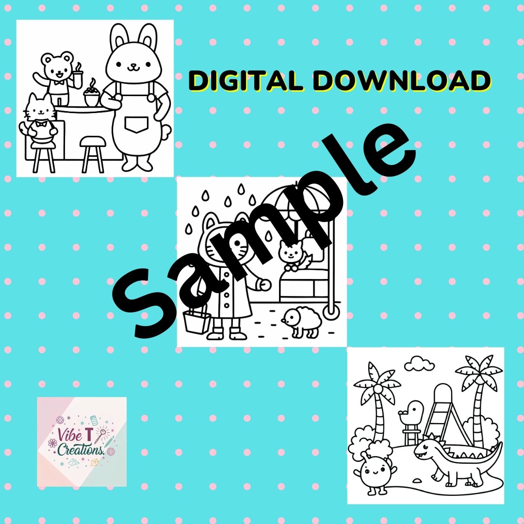 Cozy Times: Cute Animal Characters in Cozy Hygge Moments Coloring Book For All Ages| 40 Digital Coloring Pages (Printable, PDF Download)