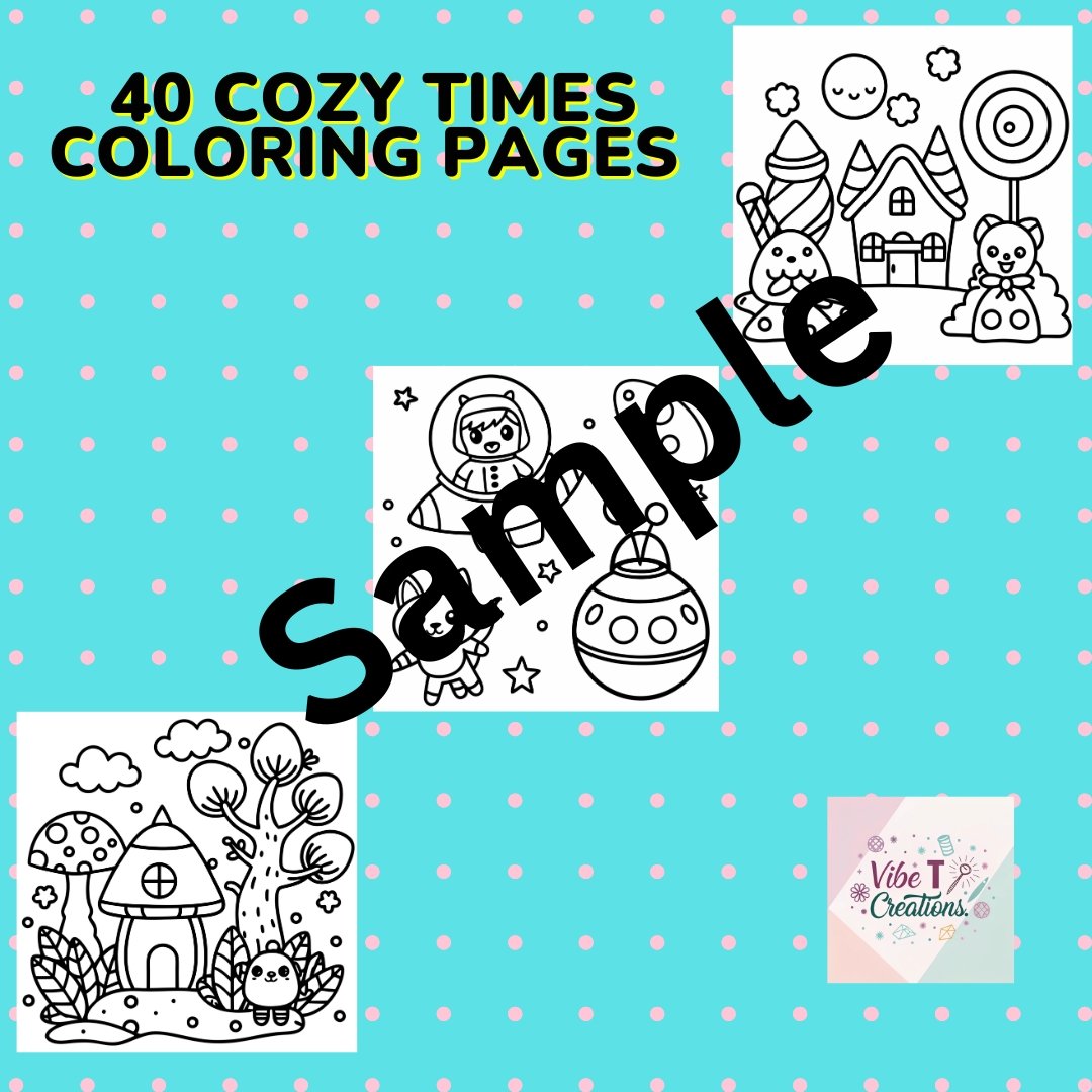 Cozy Times: Cute Animal Characters in Cozy Hygge Moments Coloring Book For All Ages| 40 Digital Coloring Pages (Printable, PDF Download)