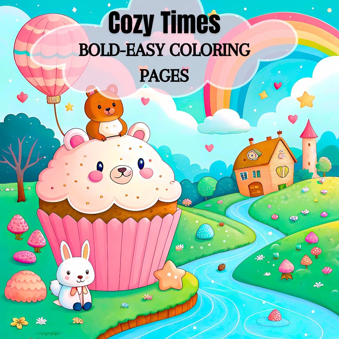Cozy Times: Cute Animal Characters in Cozy Hygge Moments Coloring Book For All Ages| 40 Digital Coloring Pages (Printable, PDF Download)