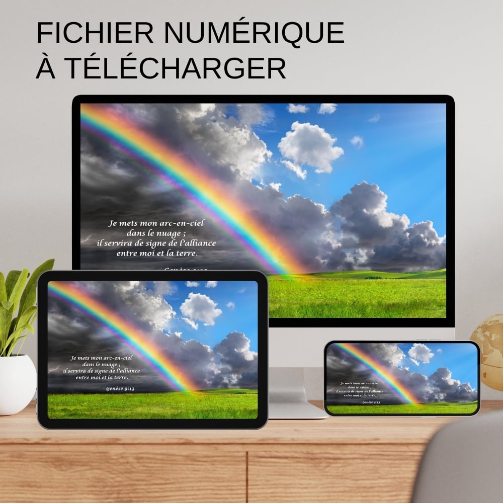 Fonds décran JW Arc-en-ciel - Texte biblique Genèse 9:13