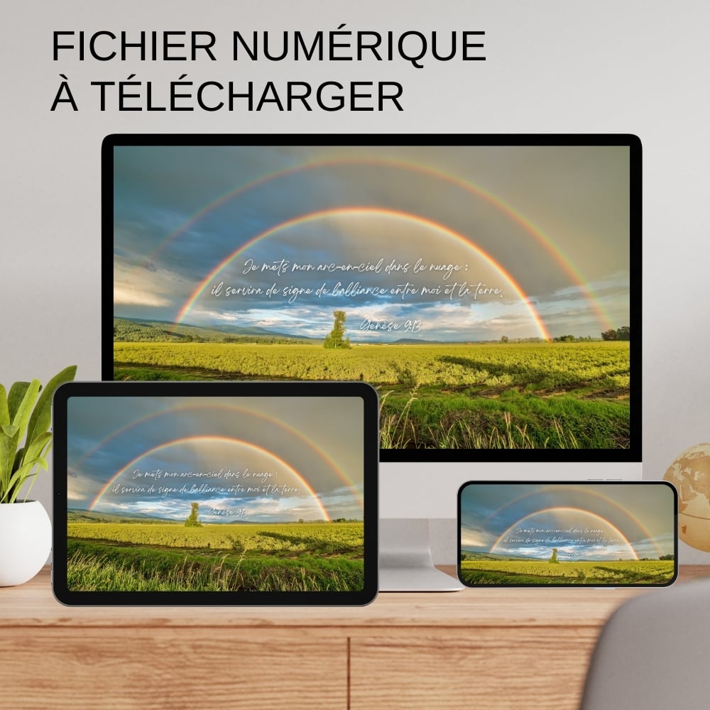Fonds décran JW Arc-en-ciel - Texte biblique Genèse 9:13