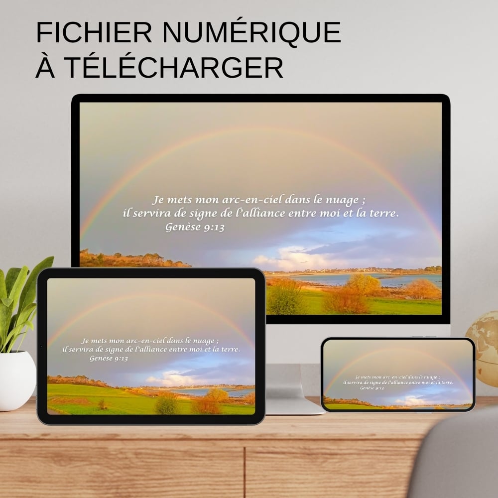 Fonds décran JW Arc-en-ciel - Texte biblique Genèse 9:13