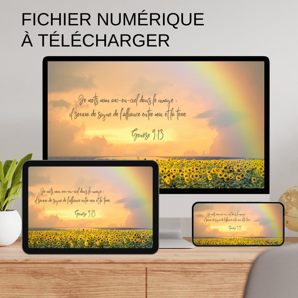 Fonds décran JW Arc-en-ciel - Texte biblique Genèse 9:13
