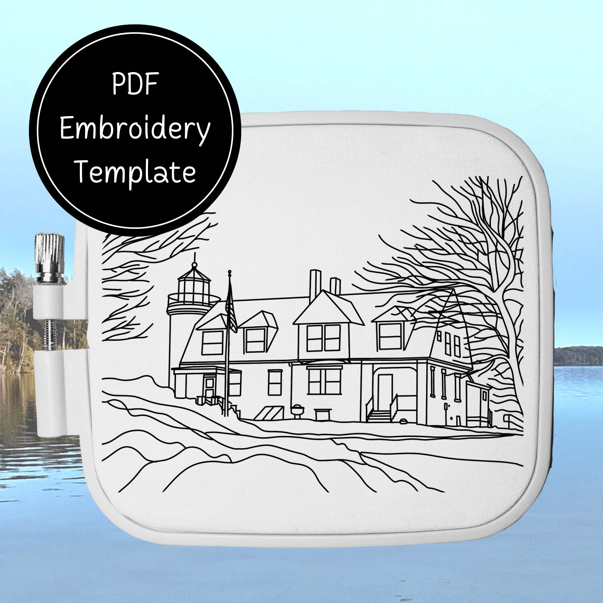 Lighthouse Template.pdf Point Betsie Lighthouse Embroidery Template PDF - DIY Lighthouse Design ...