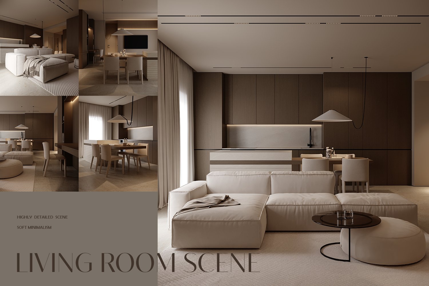 Soft minimalism living room scene - Payhip