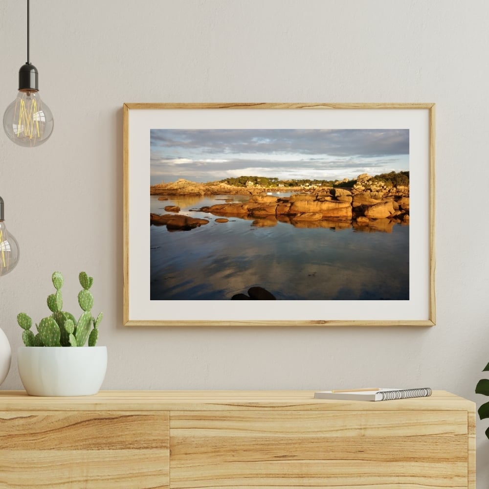 Cadre tableau image photo BRETAGNE TREGASTEL Côte de Granit Rose