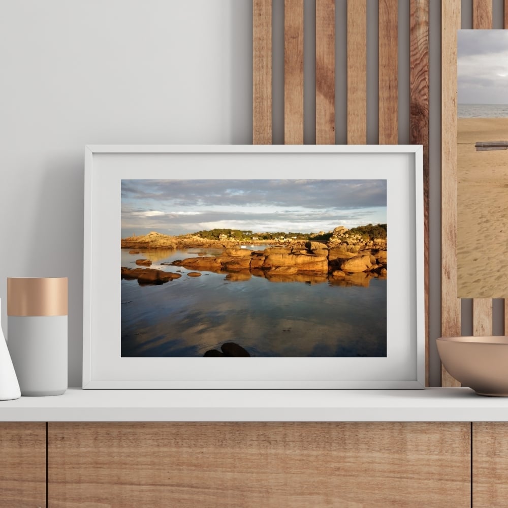 Cadre tableau image photo BRETAGNE TREGASTEL Côte de Granit Rose