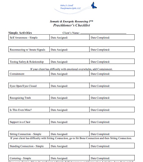 Practitioners Checklist