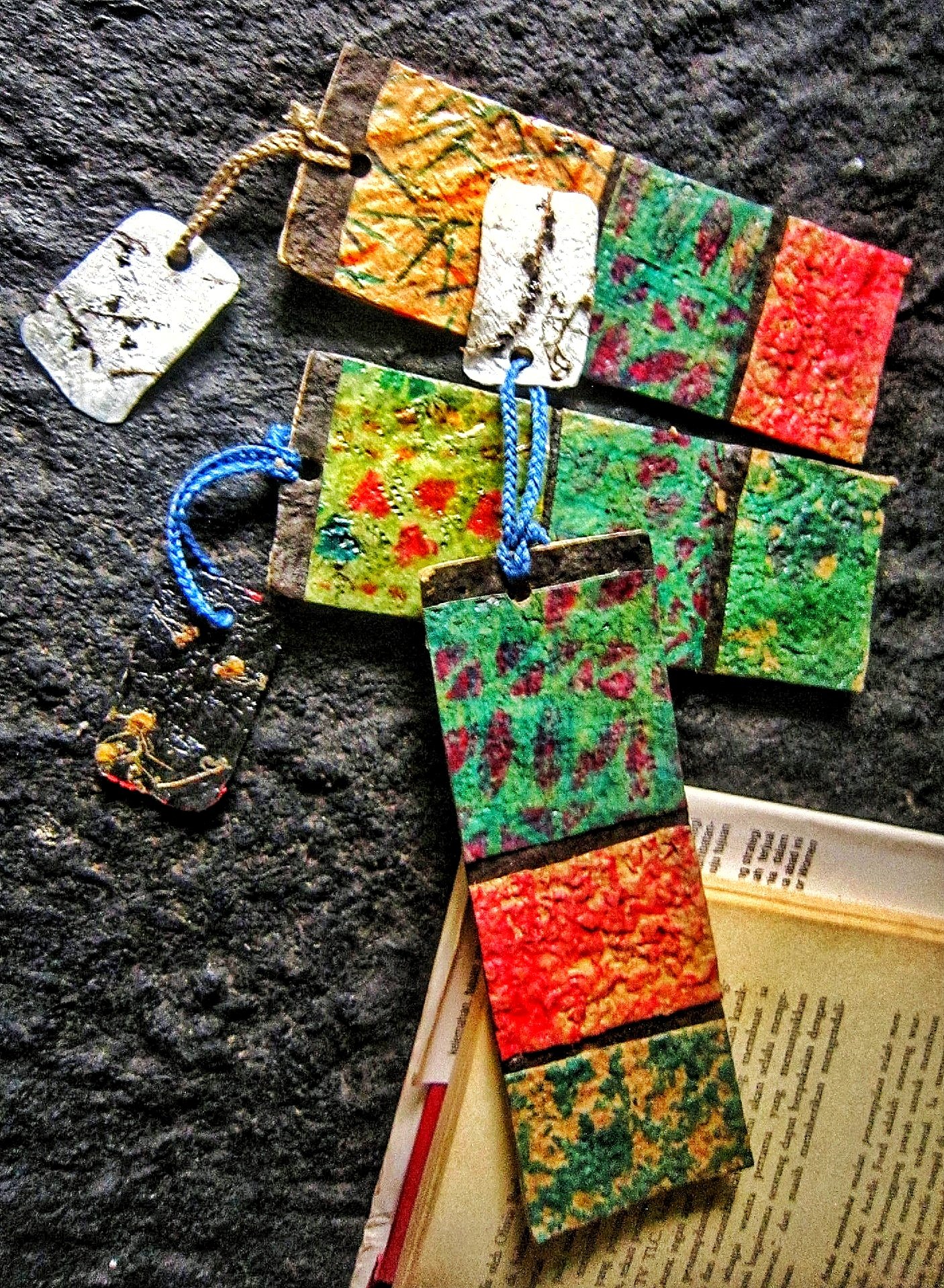 Stamp bookmark,Recycle paper,Sustainable bookmark,Collage paper ...