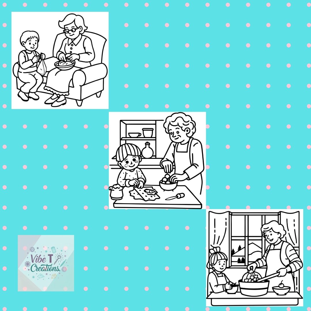 grandmother coloring book, grandma coloring pages, grandchild bonding book, mother’s day gift, grandmother gift, cozy coloring book, family coloring book, adult coloring book, kids coloring book, relaxing coloring book, stress relief coloring, heartwarmin