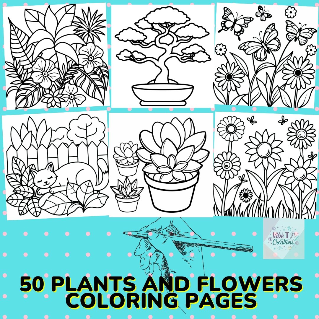 Plants and Flowers Bold and Easy Coloring Book for Adults, Seniors, and Kids | Large Print Simple Floral Designs with Thick Lines