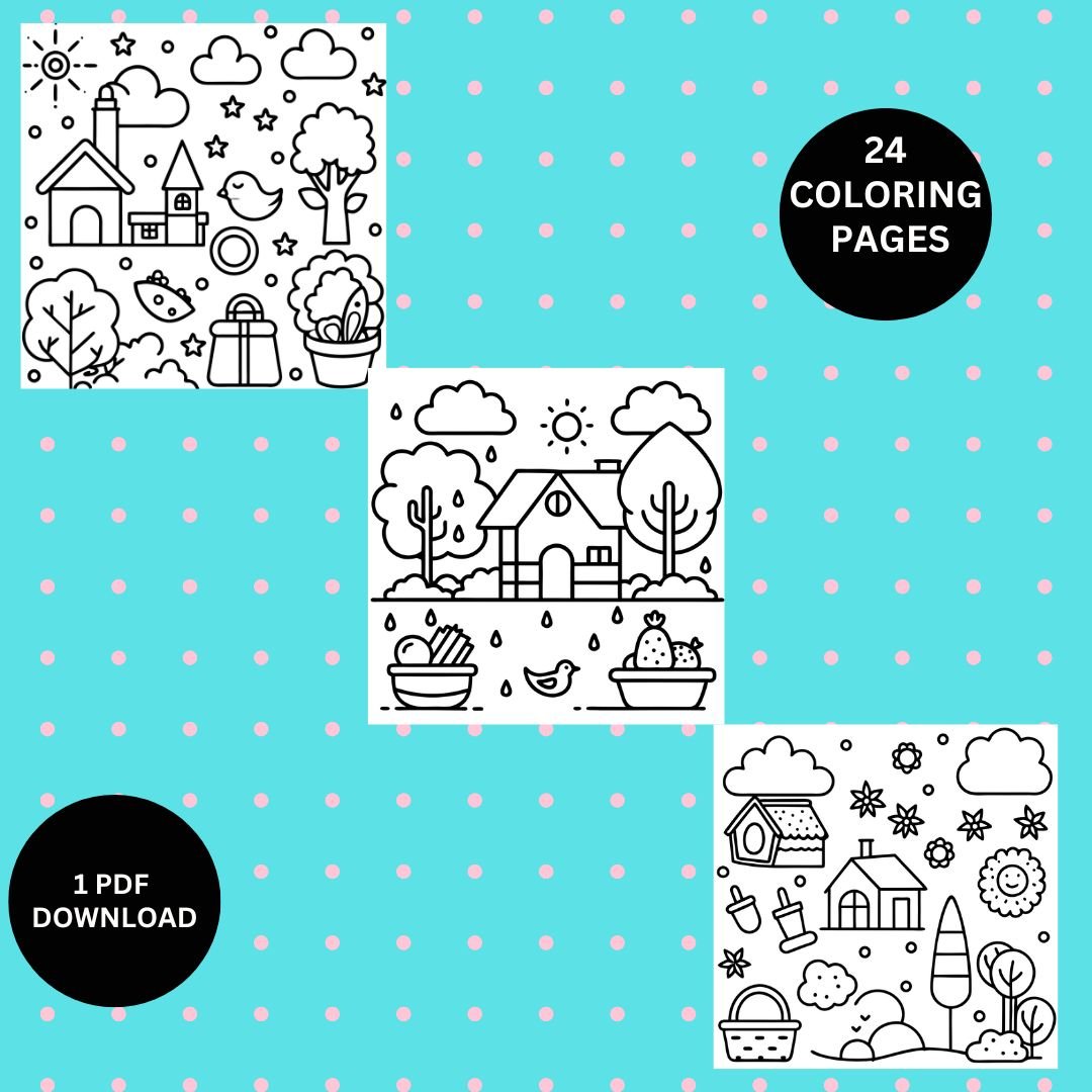 Seasonal Fun Coloring Pages for Kids | Cute and Easy Bold Line Art | Holiday and Festival-Themed Printable Coloring Book