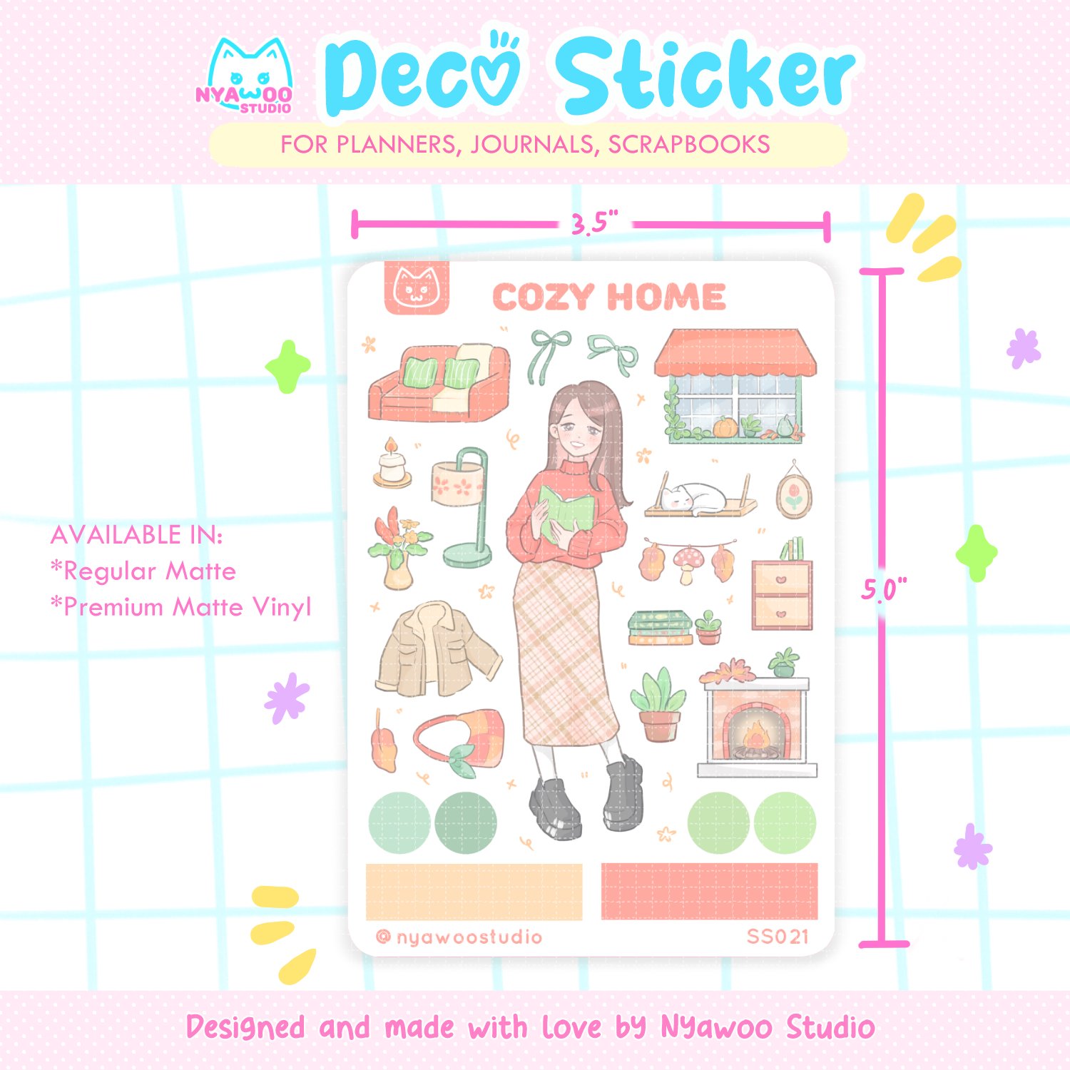 Cozy Home Sticker Sheet for Planners, Scrapbooks, and Journals | Self ...