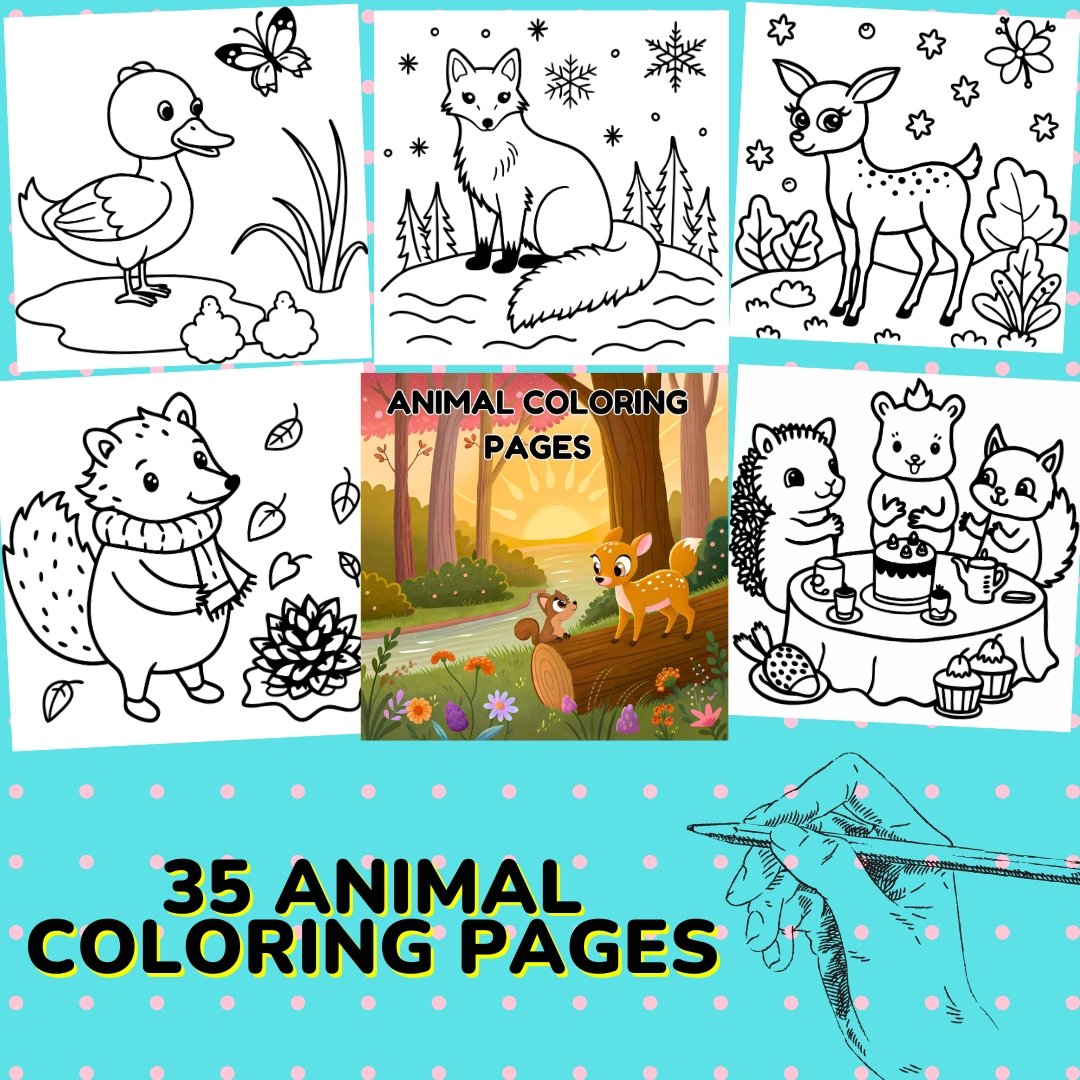 Easy Bold Animal Coloring Book for Kids – 35 Pages of Cute & Comfy Coloring Fun| coco wyo |bold and easy coloring pages for kids and adults