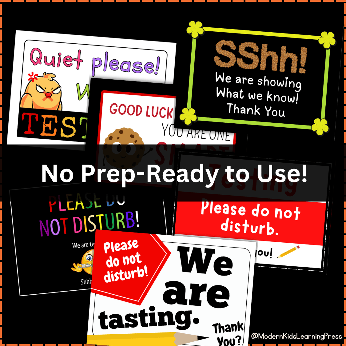 Testing in Progress Sign | Classroom Door Signs, No Prep