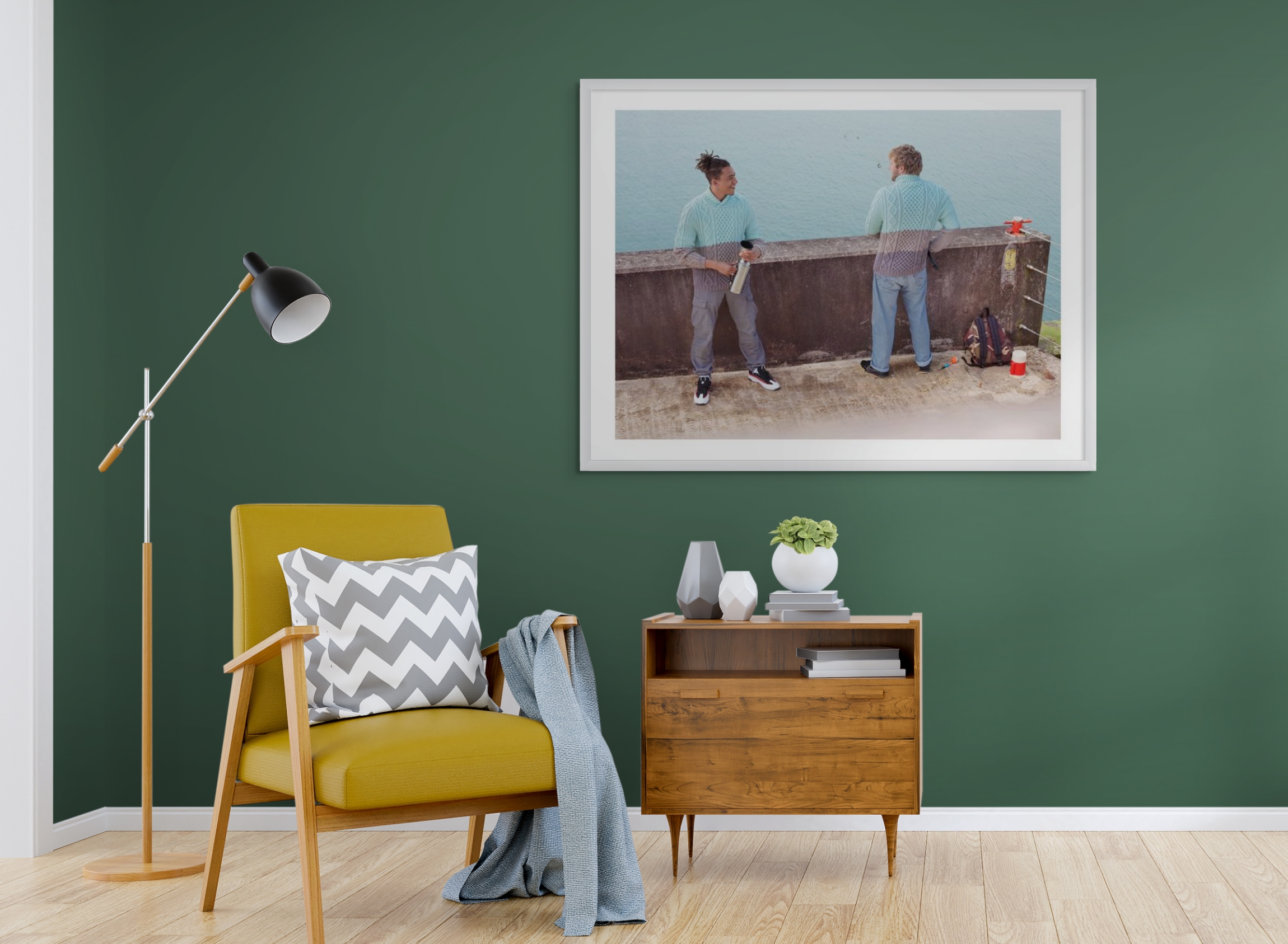 Limited edition prints from Joseph Ford and Nina Dodd’s Invisible Jumpers series - portrait of fishermen wearing custom camouflaged knitwear