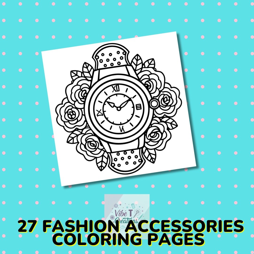 Fashion Accessories Coloring Pages | Bold and Easy Coloring Pages for Adults and Kids| Fashion Coloring Book |Digital Download|fashion vibes