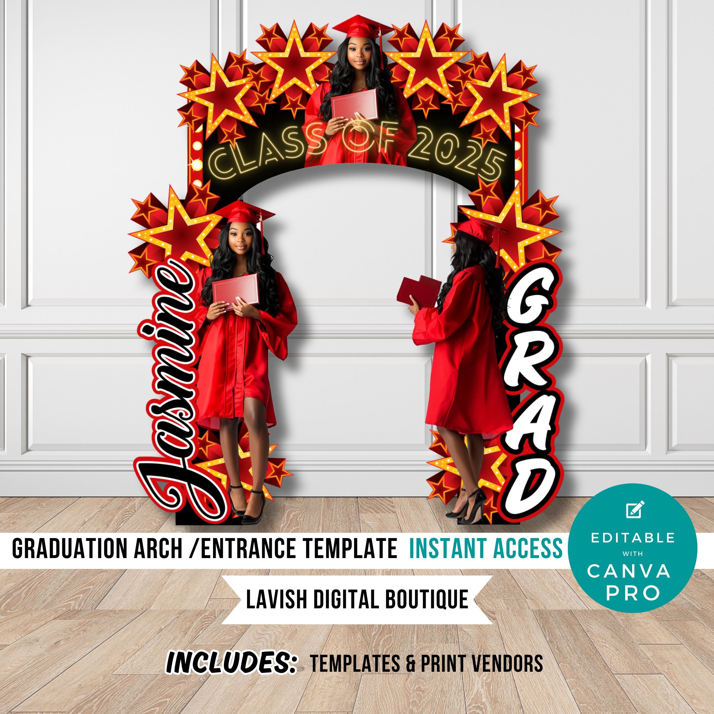 Graduation Entrance Arch Editable in Canva PRO, Graduation Canva ...