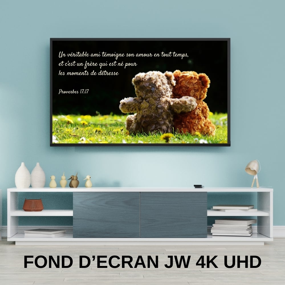 Fonds décran JW sur lAmitié - Texte biblique Proverbes 17:17