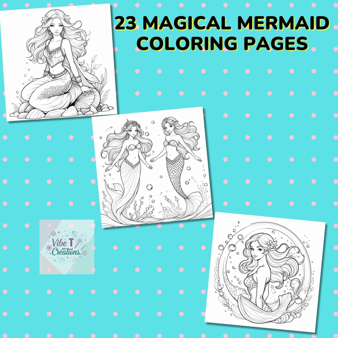 Mermaid Coloring Pages |Easy Bold Mermaid Coloring for Kids|Cute Printable Coloring Pages Fun Relaxing Activity|Gift for Kids and Adults