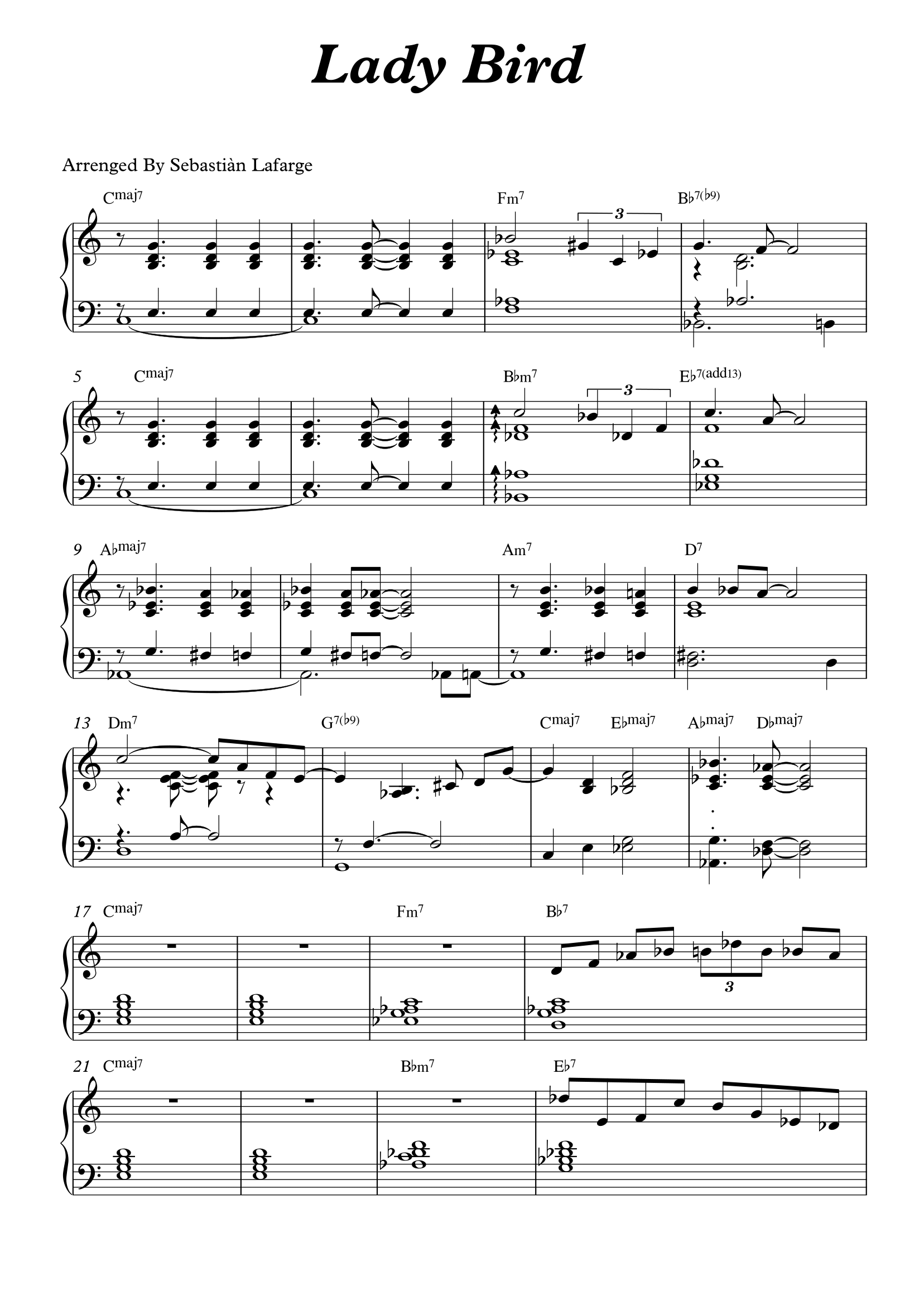Lady Bird Rythme Lady Bird Jazz Piano Arrengement - Payhip