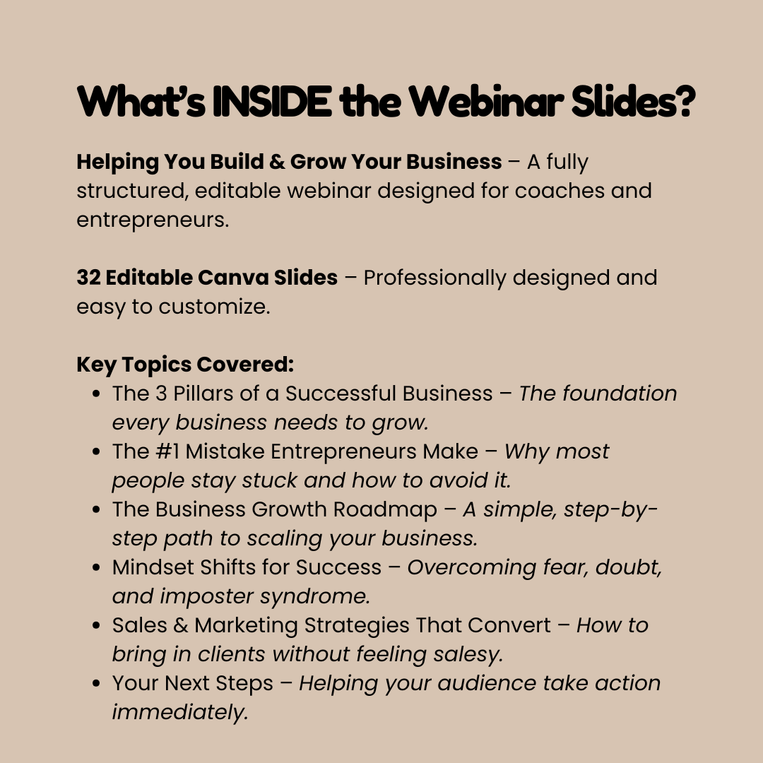 Webinar Slide Deck for Business Coaching - Payhip