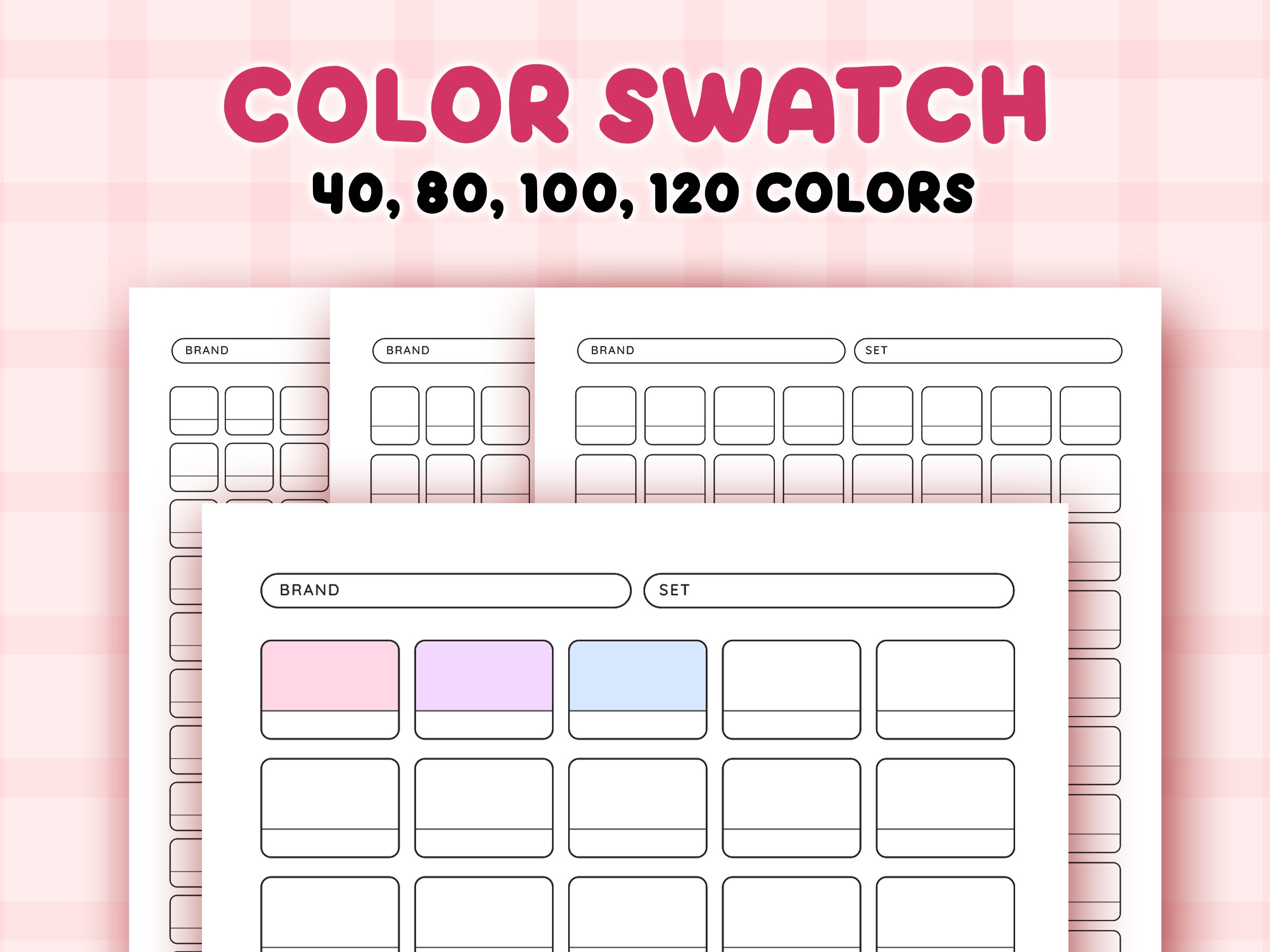 Color Swatch Chart - 40, 80, 100, 120 Colors