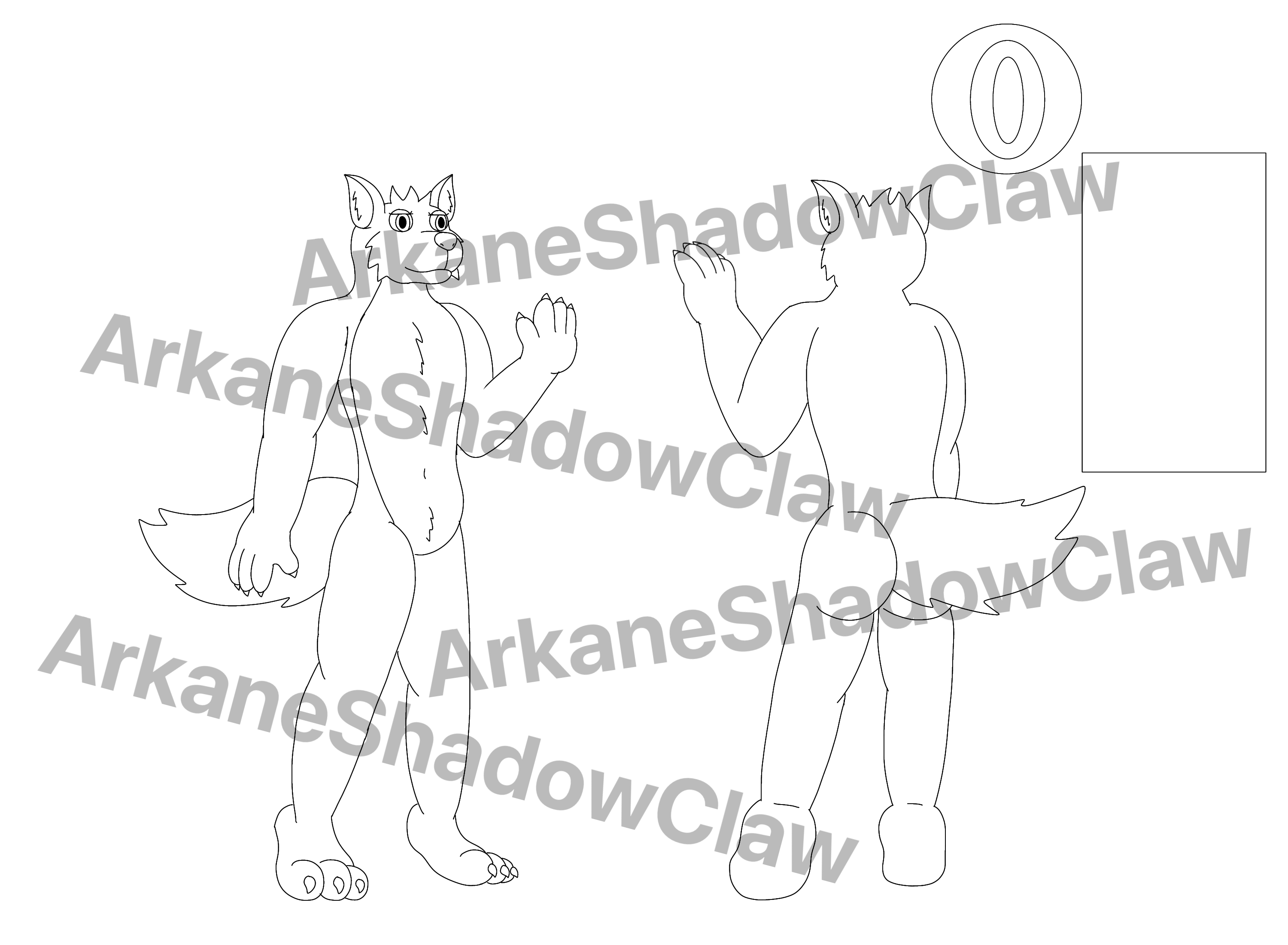 Simple anthro canine ref sheet template. - Payhip