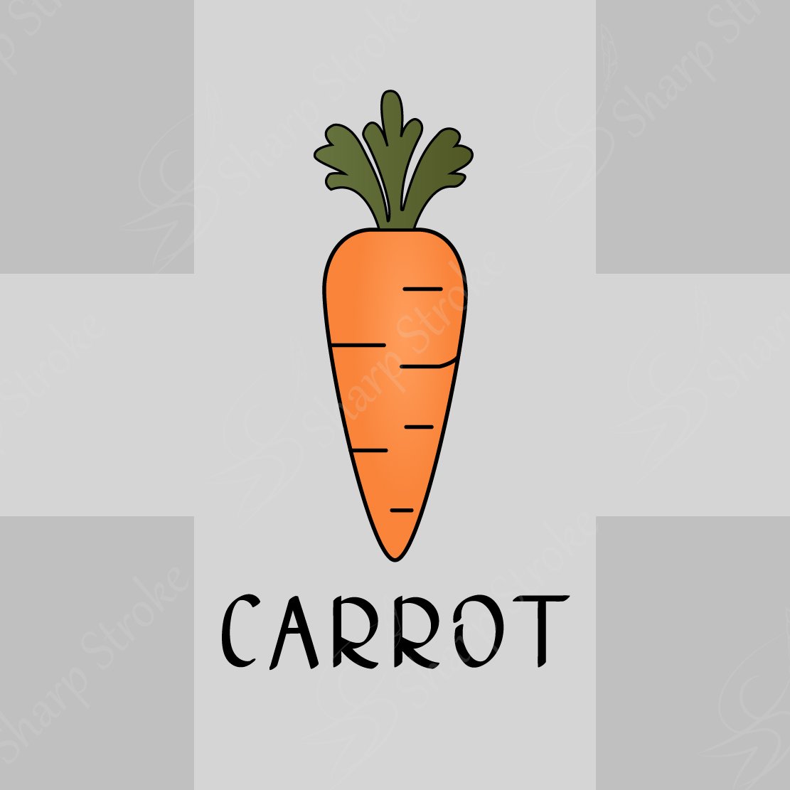 Minimalist Carrot Vector