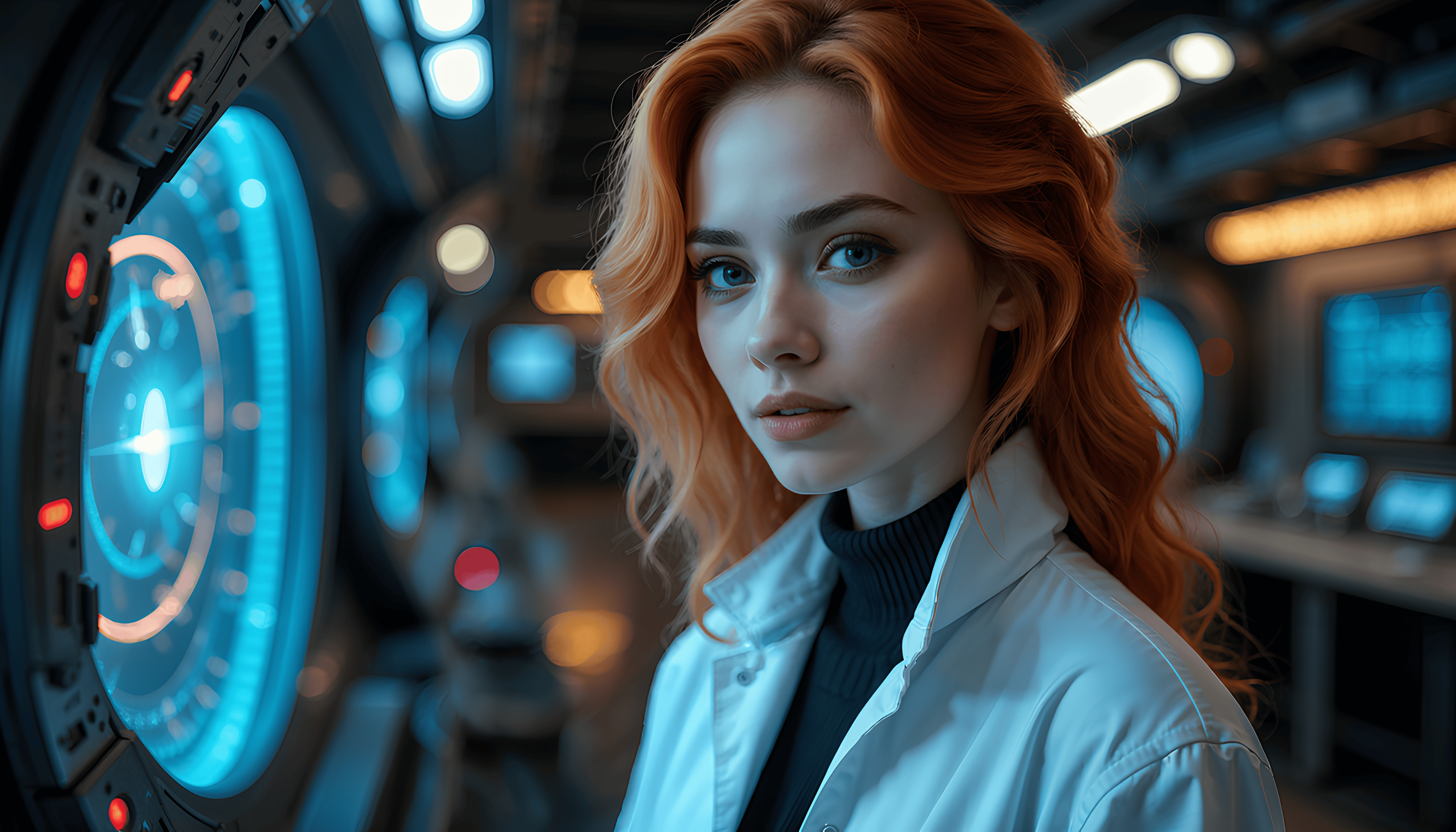 Intergalactic alien-human female scientist