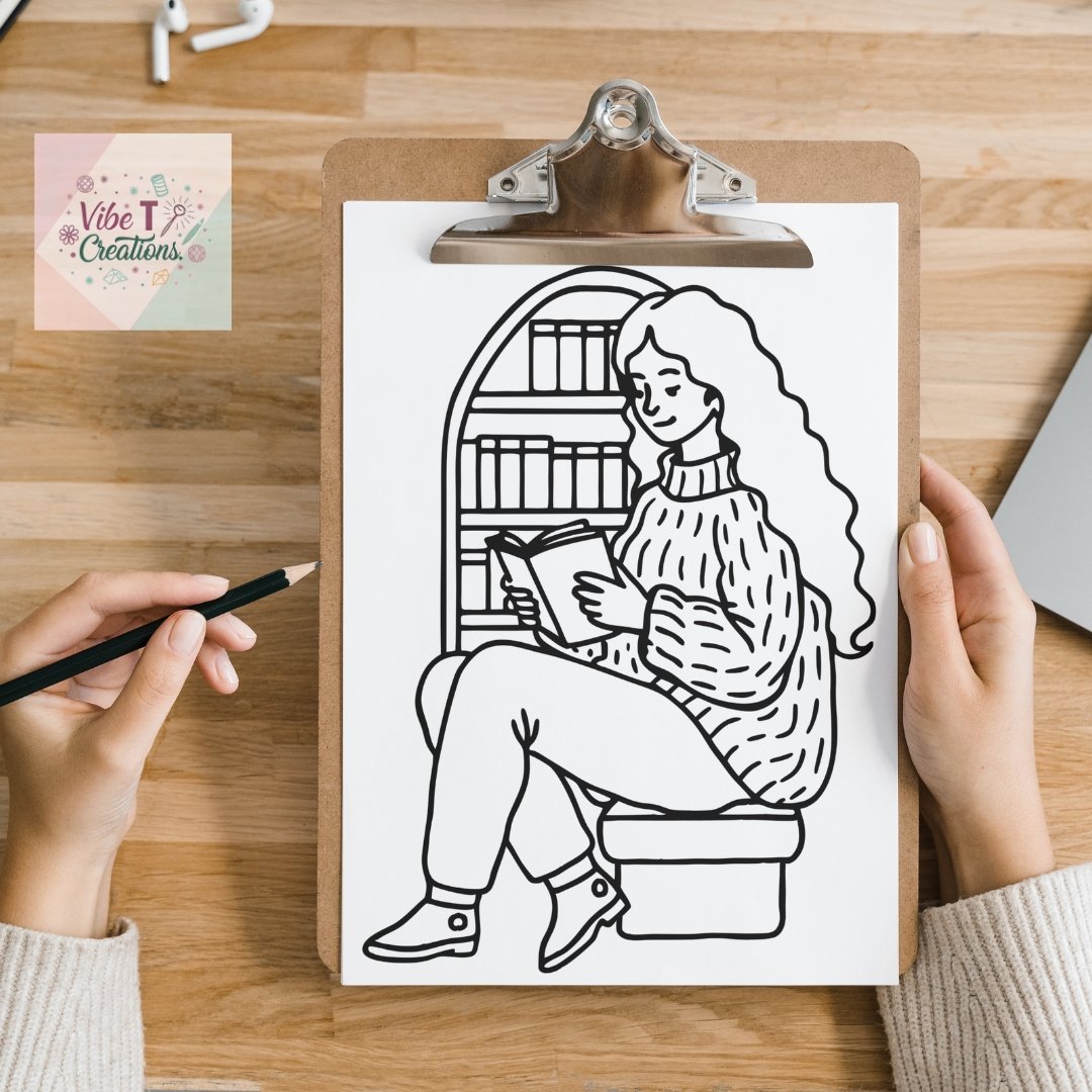 Bold and Easy Coloring Book, Cozy Girl Moments Coloring Book – 50 Printable Pages Adults Relaxing Activity for Adults and Kids,Stress Relief