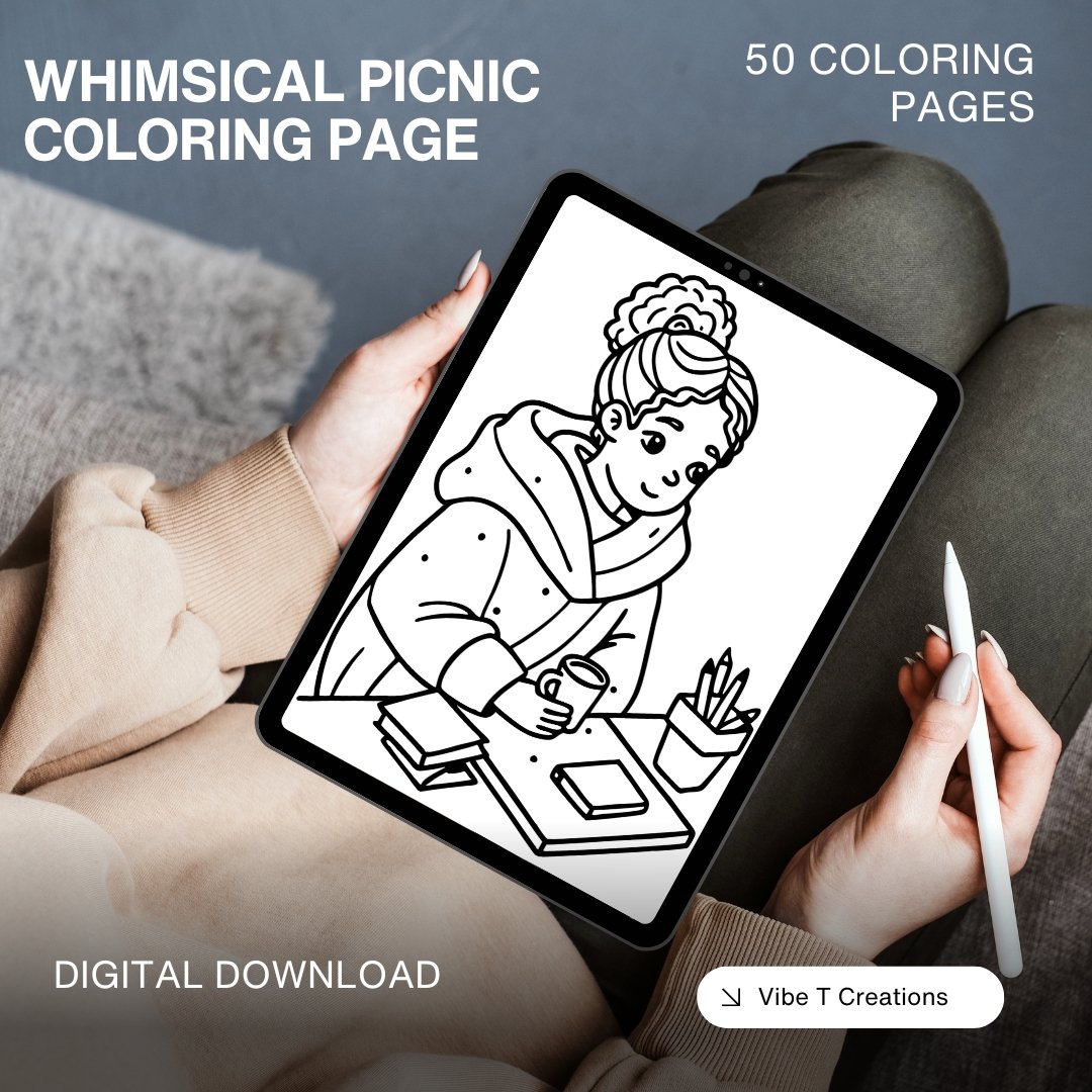 Bold and Easy Coloring Book, Cozy Girl Moments Coloring Book – 50 Printable Pages Adults Relaxing Activity for Adults and Kids,Stress Relief
